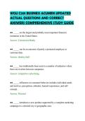 WGU C201 BUSINESS ACUMEN UPDATED&NewLine;ACTUAL QUESTIONS AND CORRECT&NewLine;ANSWERS COMPREHENSIVE STUDY GUIDE