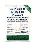NUR 258 Exam 1 Concepts of Aging & Chronic Illness   Questions And Answers 2026&sol;2027 Galen College
