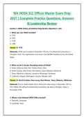 WA HOSA SLC Officer Master Exam Prep 2027 &vert; Complete Practice Questions&comma; Answers & Leadership Review