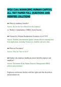 WGU C202 MANAGING HUMAN CAPITAL&NewLine;ALL TEST PAPER FULL QUESTIONS AND&NewLine;VERIFIED SOLUTIONS
