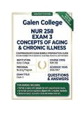 NUR 258 Exam 3 Concepts of Aging & Chronic Illness   Questions And Answers 2026&sol;2027 Galen College
