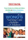 Test Bank For Wong's Nursing Care of Infants and Children By Marilyn J&period; Hockenberry ISBN 978-0323776707