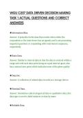 WGU C207 DATA DRIVEN DECISION MAKING&NewLine;TASK 1 ACTUAL QUESTIONS AND CORRECT&NewLine;ANSWERS