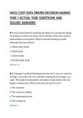 WGU C207 DATA DRIVEN DECISION MAKING&NewLine;TASK 1 ACTUAL TASK QUESTIONS AND&NewLine;SOLVED ANSWERS