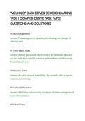 WGU C207 DATA DRIVEN DECISION MAKING&NewLine;TASK 1 COMPREHENSIVE TASK PAPER&NewLine;QUESTIONS AND SOLUTIONS&NewLine;