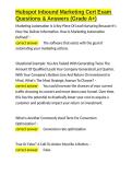 Hubspot Inbound Marketing Cert Exam Questions & Answers &lpar;Grade A&plus;&rpar;&period;docx&NewLine;&NewLine;