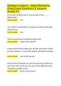 HubSpot Academy - Digital Marketing &lpar;Final Exam&rpar; Questions & Answers &lpar;Grade A&plus;&rpar;&period;docx&NewLine;&NewLine;