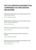 WGU C215 OPERATIONS MANAGEMENT EXAM&NewLine;COMPREHENSIVE TEST PAPER QUESTIONS&NewLine;AND SOLUTIONS