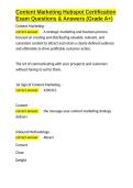 Content Marketing Hubspot Certification Exam Questions & Answers &lpar;Grade A&plus;&rpar;&period;docx&NewLine;&NewLine;