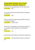 Social Media Hubspot Test 4 Exam Questions & Answers &lpar;Grade A&plus;&rpar;&period;docx&NewLine;&NewLine;
