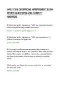 WGU C215 OPERATIONS MANAGEMENT EXAM&NewLine;REVIEW QUESTIONS AND CORRECT&NewLine;ANSWERS&NewLine;