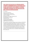 WGU E010 FOUNDATIONS OF PROGRAMMING &NewLine;&lpar;PYTHON&rpar; COMPREHENSIVE OA MASTER STUDY &NewLine;GUIDE&colon; QUESTIONS AND CORRECT ANSWERS &NewLine;&lpar;VERIFIED ANSWERS&rpar; PLUS RATIONALES 2026 &NewLine;Q&A &vert; INSTANT DOWNLOAD PDF 
