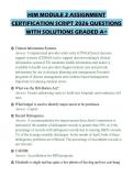 HIM MODULE 2 ASSIGNMENT&NewLine;CERTIFICATION SCRIPT 2026 QUESTIONS&NewLine;WITH SOLUTIONS GRADED A&plus;