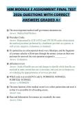 HIM MODULE 2 ASSIGNMENT FINAL TEST&NewLine;2026 QUESTIONS WITH CORRECT&NewLine;ANSWERS GRADED A&plus;&NewLine;