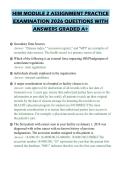 HIM MODULE 2 ASSIGNMENT PRACTICE&NewLine;EXAMINATION 2026 QUESTIONS WITH&NewLine;ANSWERS GRADED A&plus;&NewLine;