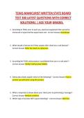 Texas Manicurist Written State Board Exam 2026&sol;2027 &vert;  TDLR Nail Technician Test Bank & Study Guide&period;