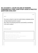 NU 136 EXAM 5 &vert; GALEN COLLEGE OF NURSING FUNDAMENTALS FINAL EXAM STUDY GUIDE & PRACTICE QUESTIONS 2026&sol;2027
