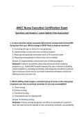 ANCC Nurse Executive Certification Exam Questions and Answers &vert; Latest Update&vert; Pass Guaranteed