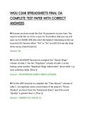 WGU C268 SPREADSHEETS FINAL OA&NewLine;COMPLETE TEST PAPER WITH CORRECT&NewLine;ANSWERS