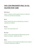 WGU C268 SPREADSHEETS FINAL OA FULL&NewLine;SOLUTION STUDY GUIDE