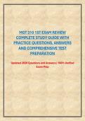 MGT 310 1ST EXAM REVIEW COMPLETE STUDY GUIDE WITH PRACTICE QUESTIONS&comma; ANSWERS AND COMPREHENSIVE TEST PREPARATION