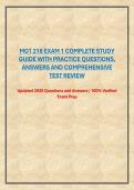 MGT 218 EXAM 1 COMPLETE STUDY GUIDE WITH PRACTICE QUESTIONS&comma; ANSWERS AND COMPREHENSIVE TEST REVIEW