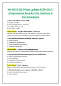 WA HOSA SLC Officer EXAM 2027 &vert; Comprehensive Exam Practice Questions & Correct Answers