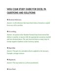 WGU C268 STUDY GUIDE FOR EXCEL PA&NewLine;QUESTIONS AND SOLUTIONS