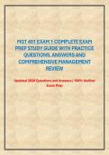 MGT 401 EXAM 1 COMPLETE EXAM PREP STUDY GUIDE WITH PRACTICE QUESTIONS&comma; ANSWERS AND COMPREHENSIVE MANAGEMENT REVIEW