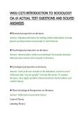 WGU C273 INTRODUCTION TO SOCIOLOGY&NewLine;OA 61 ACTUAL QUESTIONS AND CORRECT&NewLine;ANSWERS