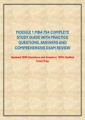MODULE 1 MBA 704 COMPLETE STUDY GUIDE WITH PRACTICE QUESTIONS&comma; ANSWERS AND COMPREHENSIVE EXAM REVIEW