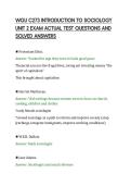 WGU C273 INTRODUCTION TO SOCIOLOGY&NewLine;UNIT 2 EXAM ACTUAL TEST QUESTIONS AND&NewLine;SOLVED ANSWERS