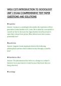 WGU C273 INTRODUCTION TO SOCIOLOGY&NewLine;UNIT 2 EXAM COMPREHENSIVE TEST PAPER&NewLine;QUESTIONS AND SOLUTIONS