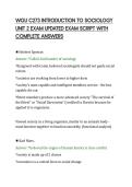 WGU C273 INTRODUCTION TO SOCIOLOGY&NewLine;UNIT 2 EXAM UPDATED EXAM SCRIPT WITH&NewLine;COMPLETE ANSWERS