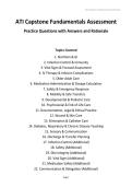 ATI Capstone Fundamentals Assessment&NewLine;Practice Questions with Answers and Rationale&NewLine;