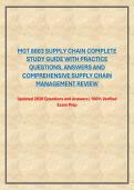 MGT 8803 SUPPLY CHAIN COMPLETE STUDY GUIDE WITH PRACTICE QUESTIONS&comma; ANSWERS AND COMPREHENSIVE SUPPLY CHAIN MANAGEMENT REVIEW