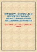 SPMT 260 EXAM 1 CHAPTERS 1&comma; 2 & 20 COMPLETE STUDY GUIDE WITH PRACTICE QUESTIONS&comma; ANSWERS AND COMPREHENSIVE TEST REVIEW