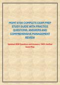 MGMT 6100 COMPLETE EXAM PREP STUDY GUIDE WITH PRACTICE QUESTIONS&comma; ANSWERS AND COMPREHENSIVE MANAGEMENT REVIEW