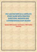 MGT 420 MIDTERM GCU COMPLETE STUDY GUIDE WITH PRACTICE QUESTIONS&comma; ANSWERS AND COMPREHENSIVE EXAM REVIEW