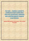 MGT 6201 - FINANCE CONCEPTS COMPLETE STUDY GUIDE WITH PRACTICE QUESTIONS&comma; ANSWERS AND COMPREHENSIVE FINANCE EXAM REVIEW