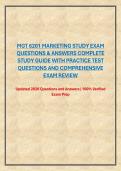 MGT 6201 MARKETING STUDY EXAM QUESTIONS & ANSWERS COMPLETE STUDY GUIDE WITH PRACTICE TEST QUESTIONS AND COMPREHENSIVE EXAM REVIEW