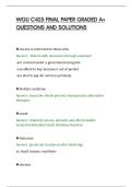 WGU C425 FINAL PAPER GRADED A&plus;&NewLine;QUESTIONS AND SOLUTIONS&NewLine;