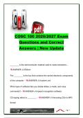 COSC 100 Exam 2026&sol;2027 &vert; 500&plus; Questions & Correct Answers &vert; Hardware&comma; Software&comma; Networking&comma; Cybersecurity&comma; Programming & Databases