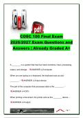 COSC 100 EXAM COMPLETE PACKAGE DEAL