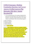 COMAT Emergency Medicine &NewLine;Examination Questions And Correct &NewLine;Answers &lpar;Verified Answers&rpar; Plus &NewLine;Rationales 2026 Q&A &vert; Instant &NewLine;Download Pdf 