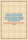 MGT 325 - MODULE 1 REVIEW COMPLETE STUDY GUIDE WITH PRACTICE QUESTIONS&comma; ANSWERS AND COMPREHENSIVE COURSE EXAM PREPARATION