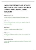 WGU C702 FORENSICS AND NETWORK&NewLine;INTRUSION ACTUAL EXAM SCRIPT WITH&NewLine;SOLVED QUESTIONS AND VERIFIED&NewLine;SOLUTIONS&NewLine;