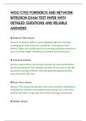 WGU C702 FORENSICS AND NETWORK&NewLine;INTRUSION EXAM TEST PAPER WITH&NewLine;DETAILED QUESTIONS AND RELIABLE&NewLine;ANSWERS&NewLine;