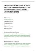 WGU C702 FORENSICS AND NETWORK&NewLine;INTRUSION PREMIUM EXAM PREP GUIDE&NewLine;WITH COMPLETE QUESTIONS AND&NewLine;ACCURATE ANSWERS