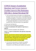 COMAT Surgery Examination &NewLine;Questions And Correct Answers &NewLine;&lpar;Verified Answers&rpar; Plus Rationales &NewLine;2026 Q&A &vert; Instant Download Pdf 